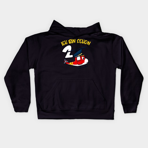 2. Kindergeburtstag Helikopter Geburtstag Jungen Kids Hoodie by Foxxy Merch